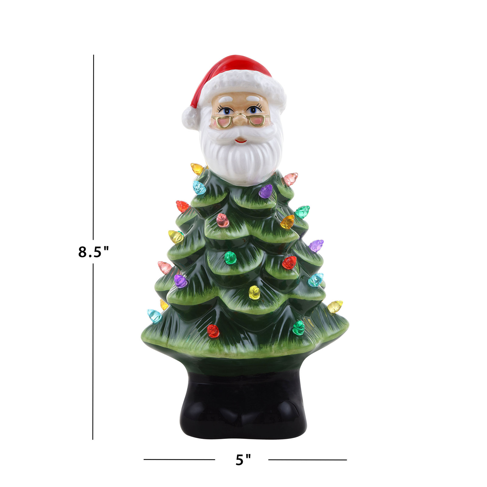 8.5" Nostalgic Ceramic Santa Tree