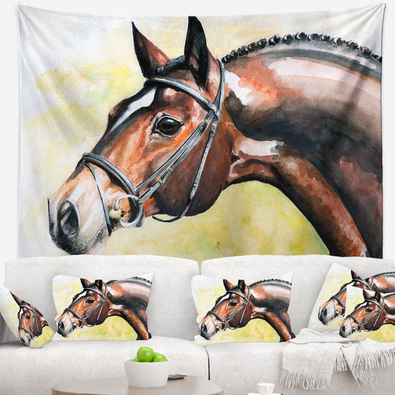 Tapisserie «Brown Horse Portrait», H 50 po x l 60 po