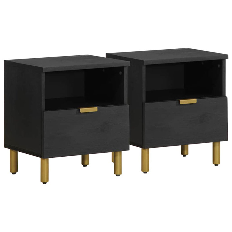 vidaXL Bedside Cabinet Black