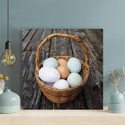 Basket Of Eggs - 1 pièce, impression carrée sur toile tendue