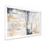 Abstrait avec bleu foncé et beige - peinture à cadre flottant sur toile-59851383-59851384