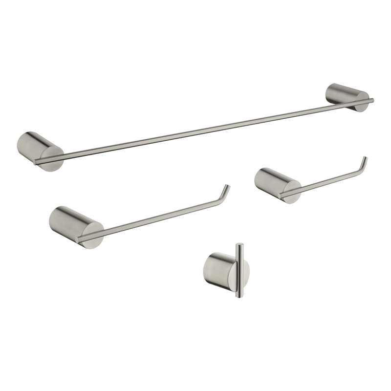 Jacob-Jon 4 - Piece Bathroom Hardware Set, Brushed Nickel