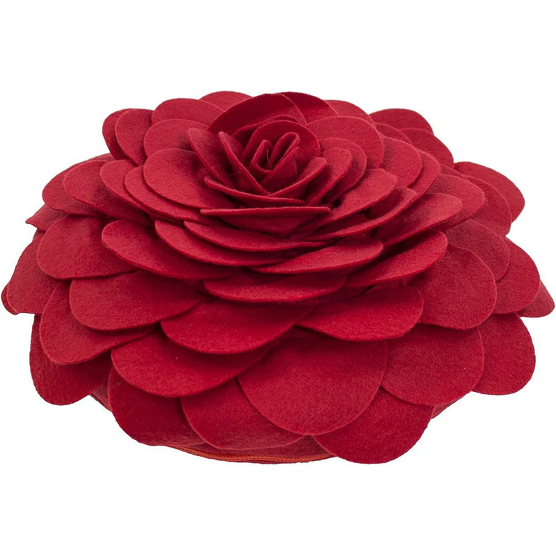  Housse de coussin en polyester, 13 po x 13 po, Polyester/ Bourre en polyester, Rouge