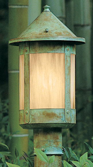 Tête de lanterne 1 lumière Arinze, H 18,25 po x l 17 po, Vert-de-gris patine, Or blanc irisé