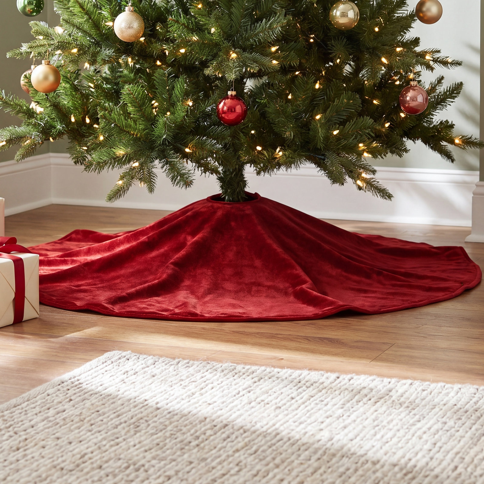 Velvet Tree Skirt, Red