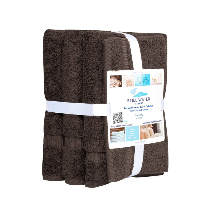 Ensemble de serviettes Serenity Luxury Hotel Turkish, 6, Chocolat