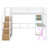 Metal Loft Bed With Built-In Desk Work Station, Wardrobe, Storage Staircase And LED, Gaming Bed For For Kids Teens Adults-1683972499