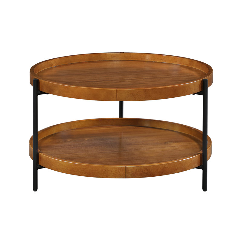 Table basse avec tablette Leroy, Marron clair