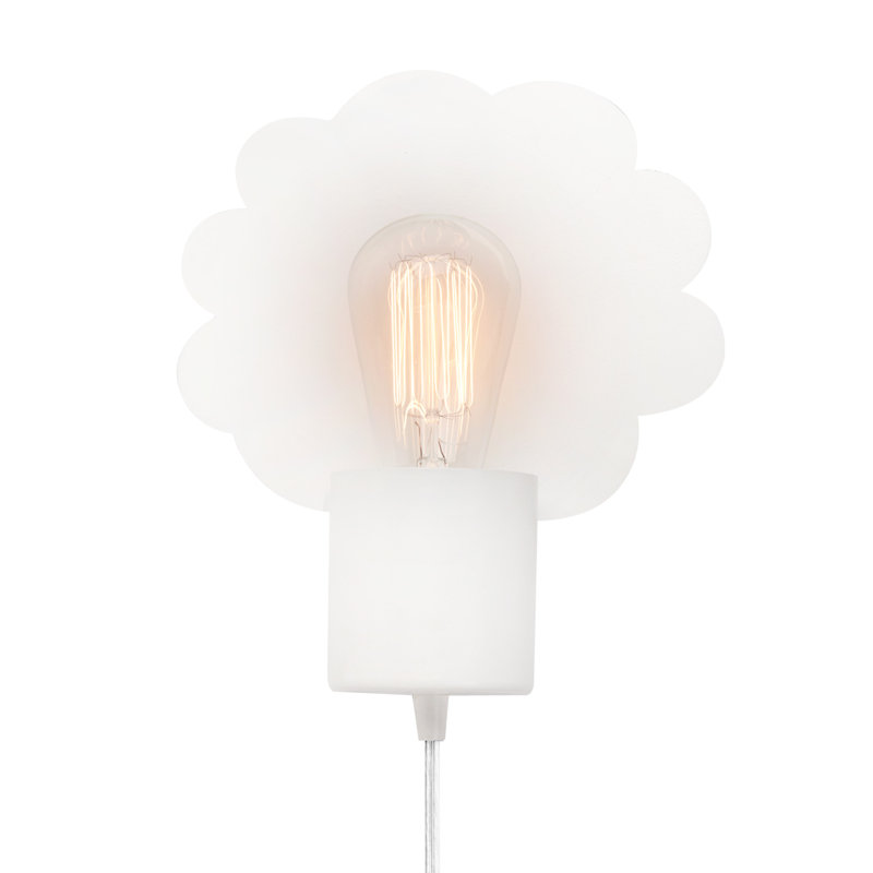 White Cloud Backplate Plug-In Electric Wall Sconce