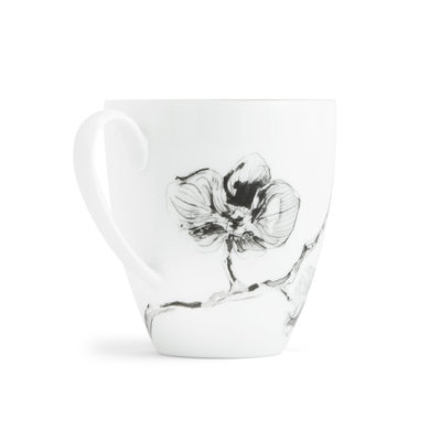 Black Orchid Porcelain Coffee Mug