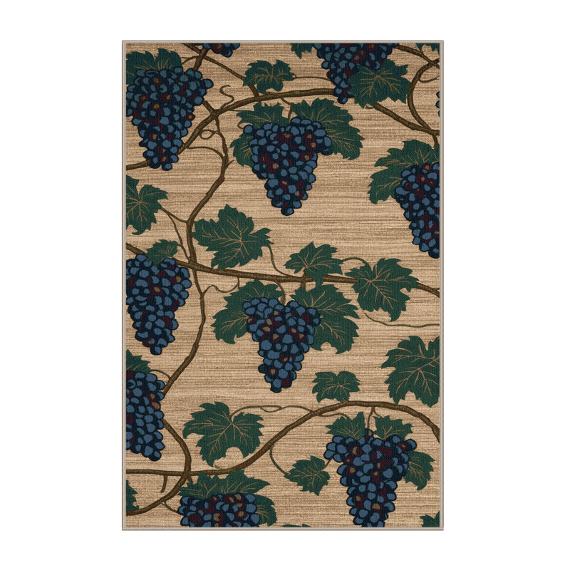  Tapis lavable raisin Muscadine, Rectangle de 5 pi x 8 pi