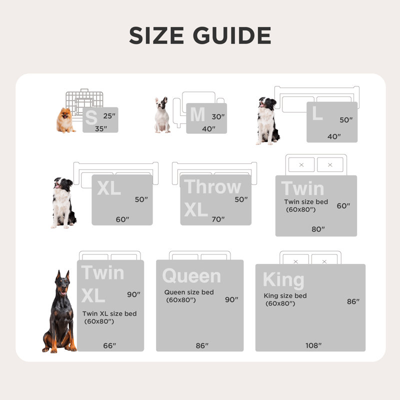 Couvre-lits pour l'intérieur, doux et réversible en molleton Sherpa imperméable pour grands chiens et chats, Grey