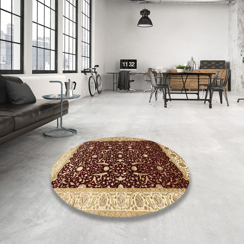 Tapis traditionnel brun / beige Diomede, Rond 3 pi