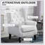 Fauteuil d'appoint capitonné à boutons avec haut dossier à oreilles, accoudoirs rembourrés arrondis et siège rembourré épais, blanc crème
