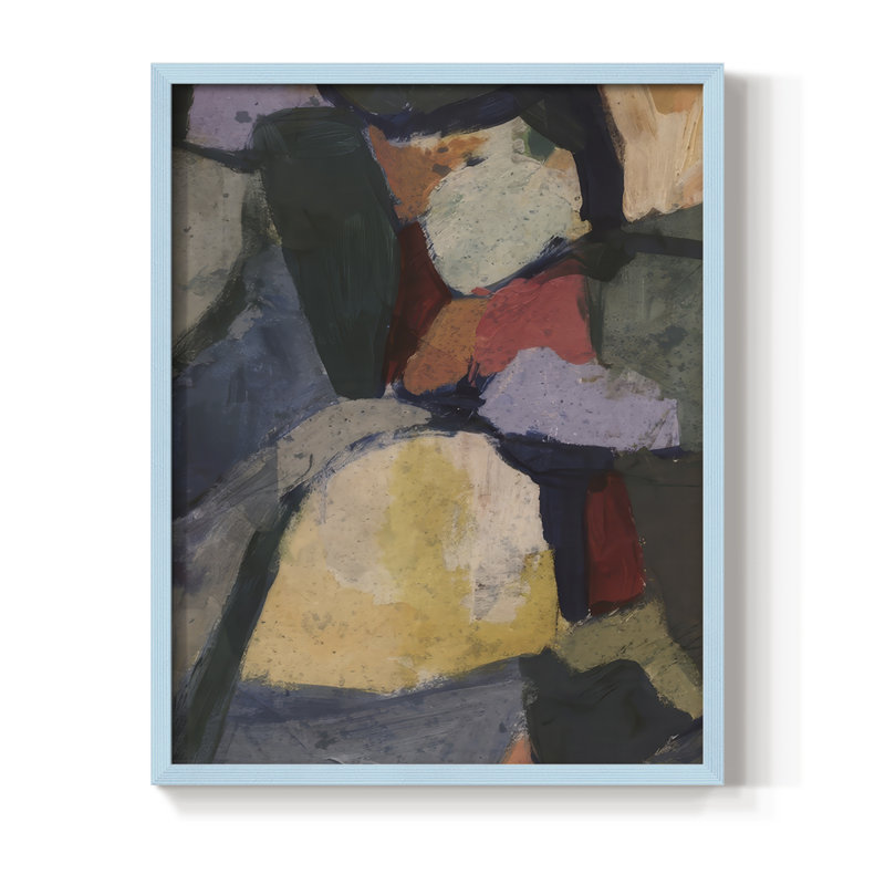 Stoneseeker I, reproduction encadrée - bois massif, H 21 po x l 17 po, Bleu