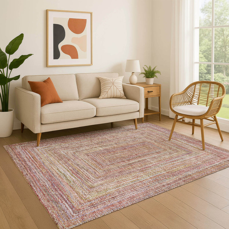 Tapis géométrique de qualité supérieure lavable à la machine AMF1726, Rectangle 10 pi x 14 pi