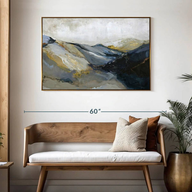 Out Line II, 46 po x 31 po, Cadre flottant doré