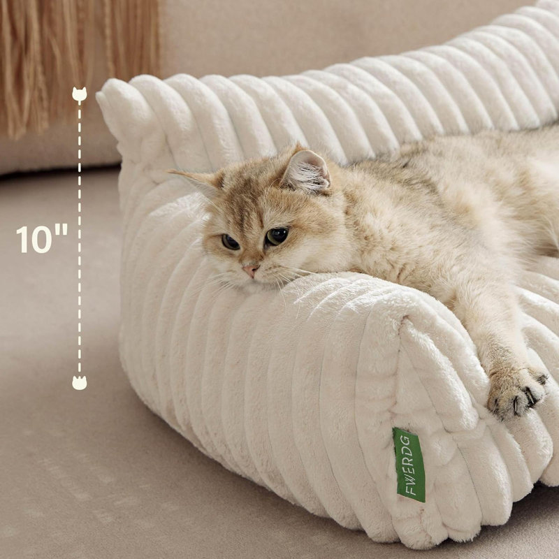 Cute Couch Bed For Pets, Supportive Cat Sofa For Indoor Cats, Small Dog Sofa Bed For Small Dogs, Cream