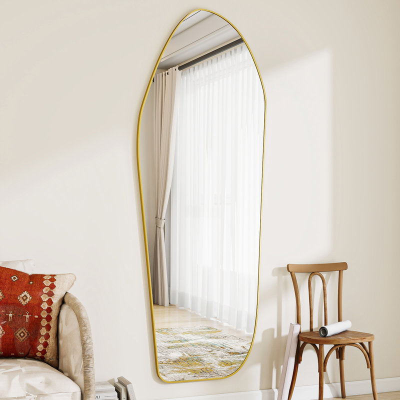 Miroir asymétrique pleine longueur, Doré
