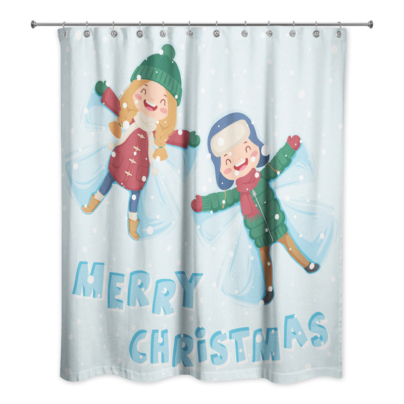 Rideau de douche simple snow anges Mickey