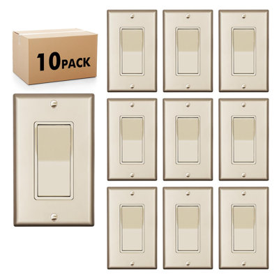 15-Amp Single Pole Light Switch,10 pack