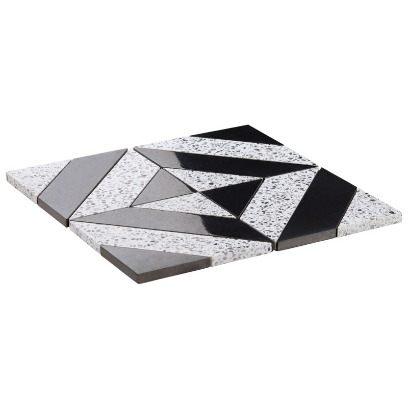 Carreau de mosaïque aléatoire pour mur et plancher 12 po x 12 po Lupa, Blanc truffe