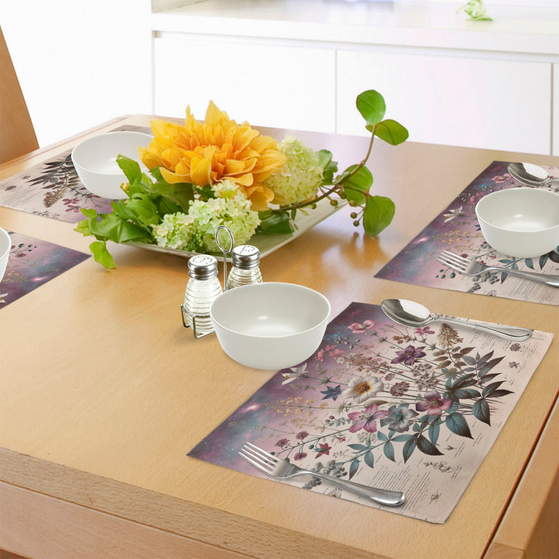 Ensemble de 4 napperons Ambesonne Botanic