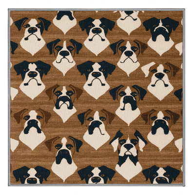 Washable Boxer Dogs Area Rug