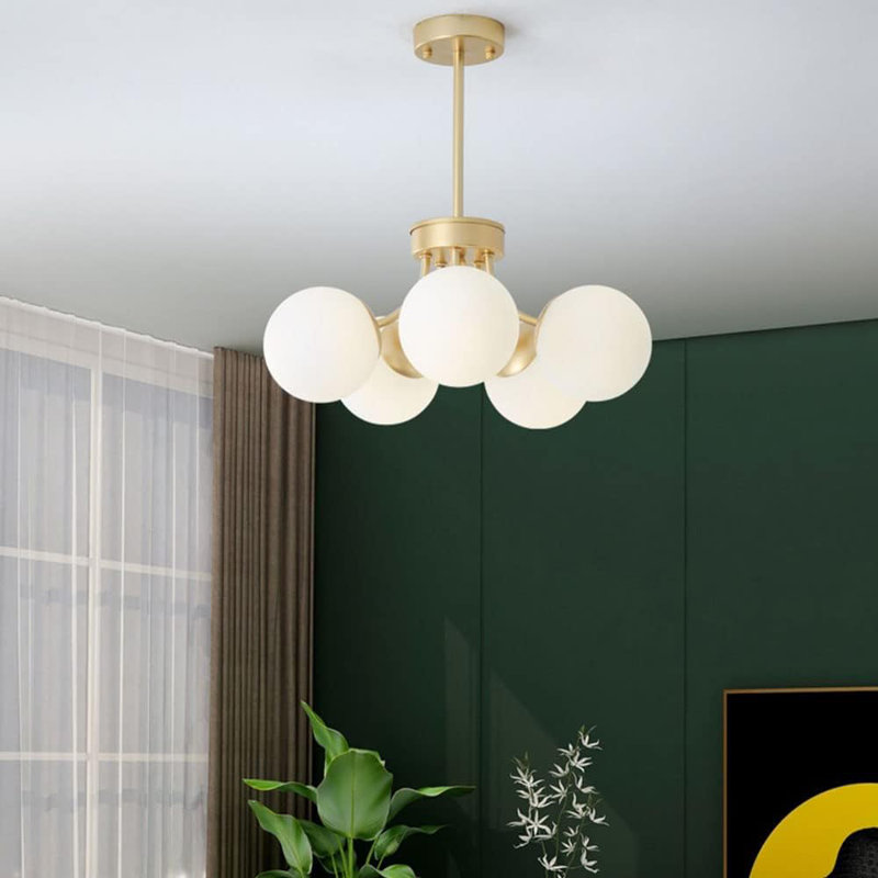 5 Heads Gold Finish Chandelier
