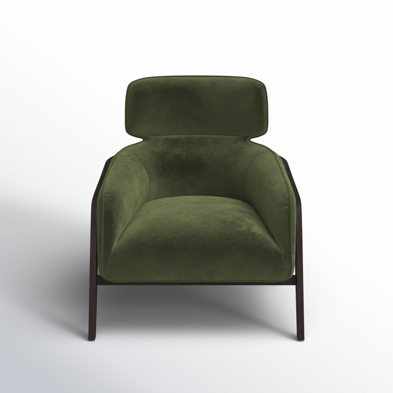 Armchair Chair with Ottoman, Green