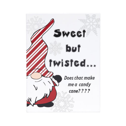 The Holiday Aisle® Sweet But Twisted Wood Block 