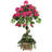 34'' Faux Flowering Topiary in Wood Basket