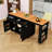 Rolling Kitchen Island with Power Outlet, 3 Drawers, 2 Doors and Shelves-1796621385