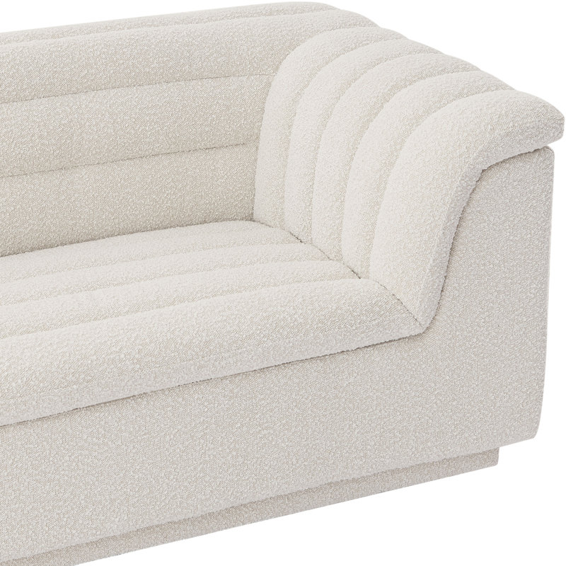 Honorio 50" W Boucle Fabric Chair, Cream Boucle Fabric