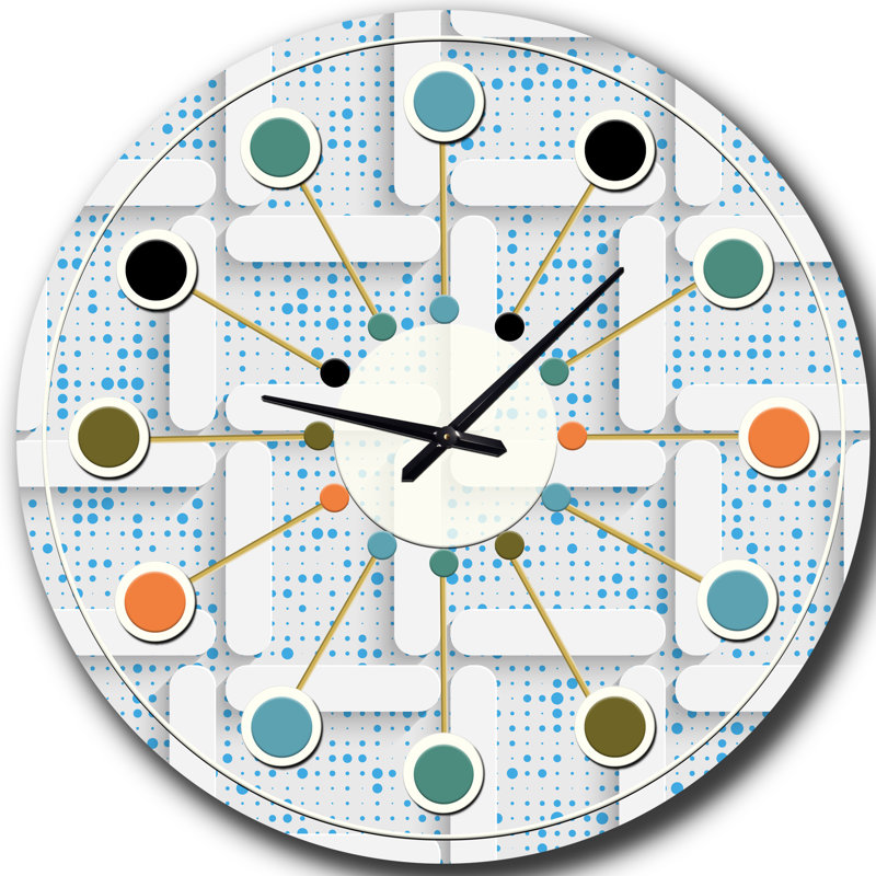 Horloge murale 3D Mid-Century, Moyenne