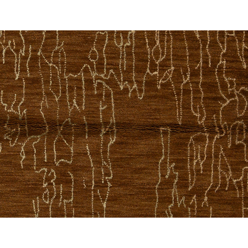 Hand Knotted Wool Area Rug in Brown