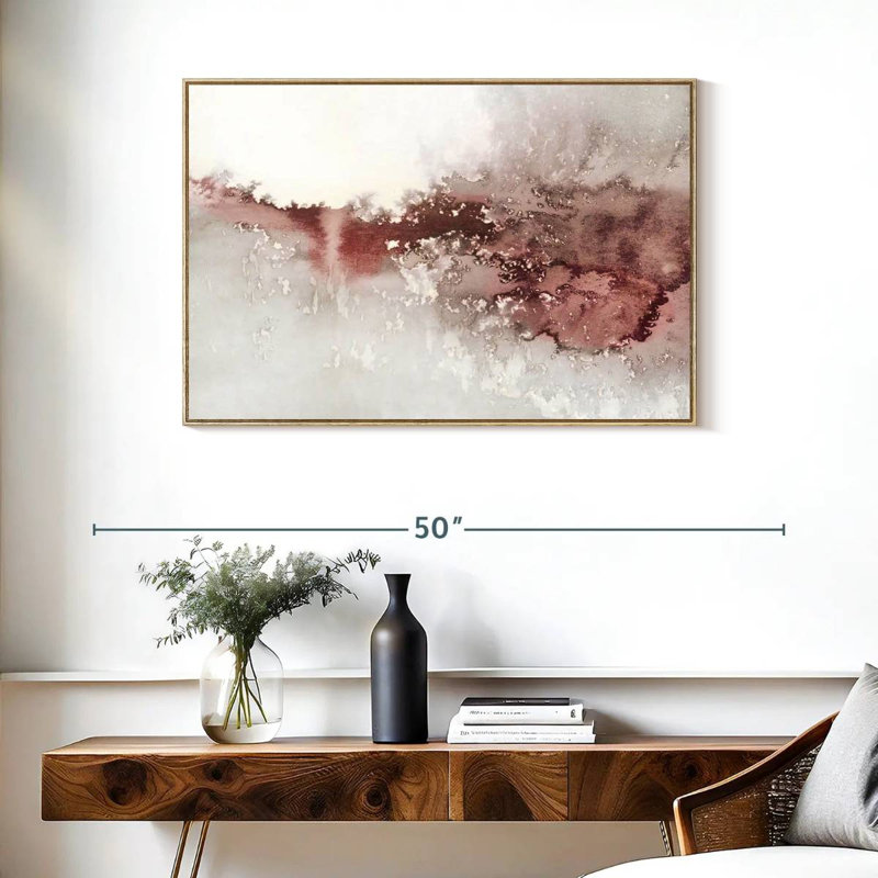 Douces vagues I, Cadre flottant en bois naturel, 37 po x 25 po