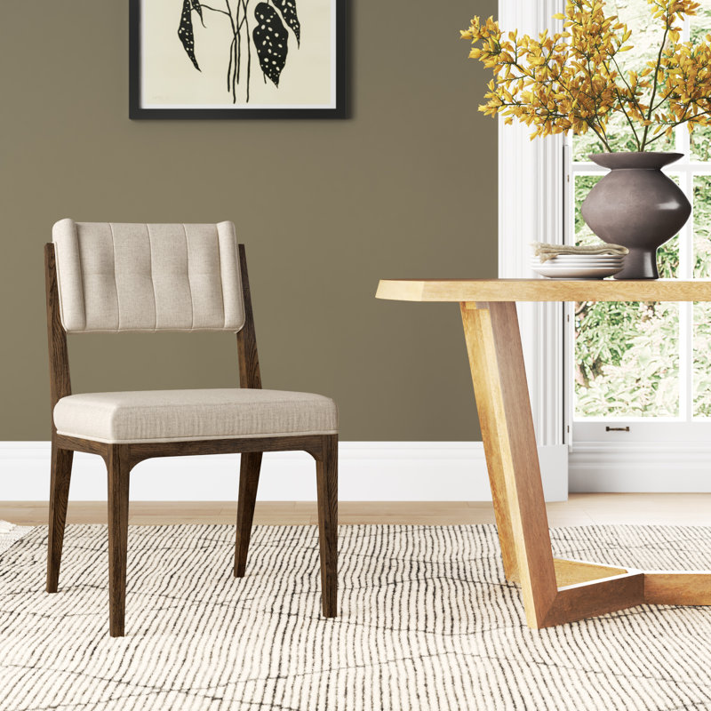 Handa Tufted Upholstered Side Chair in Ivory