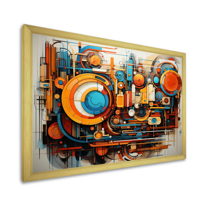 Futuriste fusion I - impression, Cadre doré à une seule photo, H 16 po x l 32 po x P 1 po