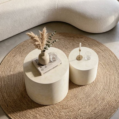 Tables basses et tables basses compactes en MDF de marbre beige