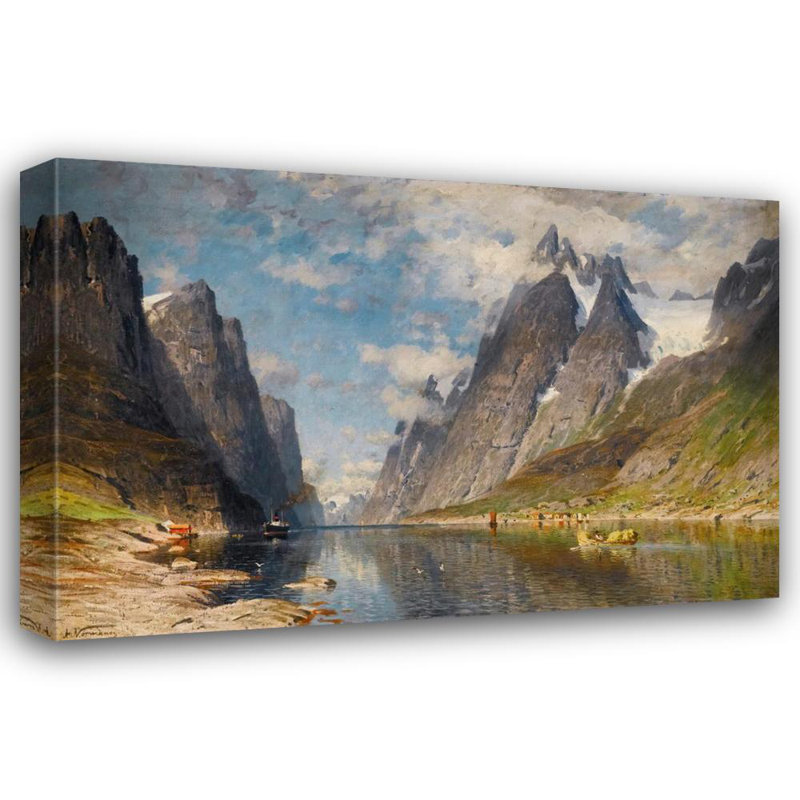 "A Fjor norvégien" par Adelsteen Normann - Art mural toile tendue avec châssis, H 40 po x l 28 po