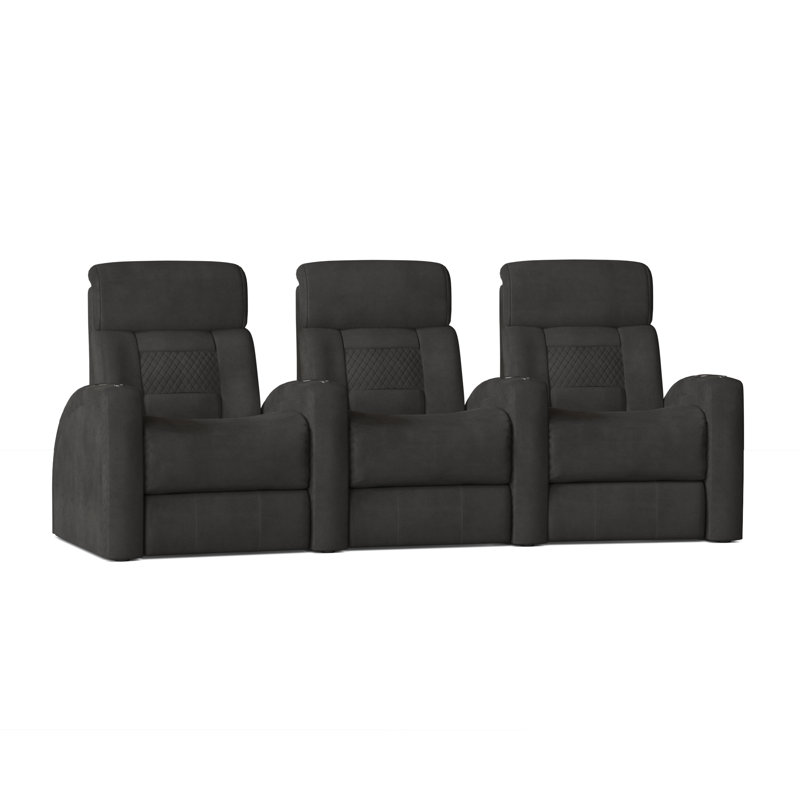 Rangée de sièges de cinéma Diamond Stitch (rangée de 3), Anthracite Smartsuede