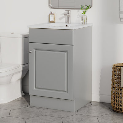 Meuble-lavabo de 20 po avec lavabo, meuble-lavabo avec tablette de porte et tablette réglable