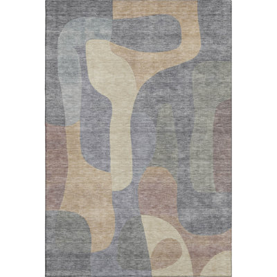 Premium Machine Washable Mayfield AMF1867 Abstract Rug