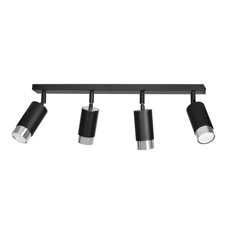 Cromwell 78cm 4 -Light Track Kit, Chrome, Black