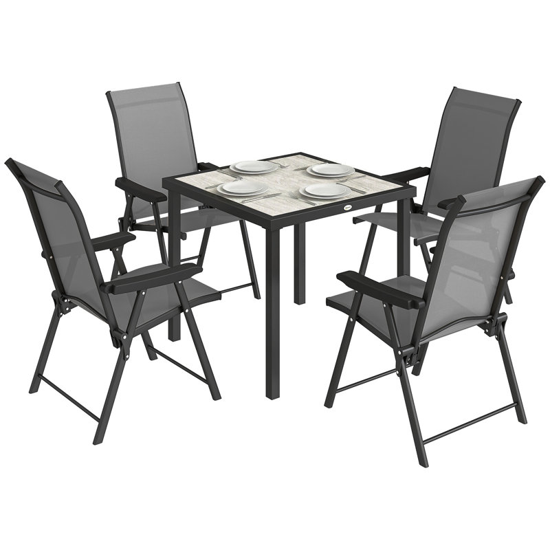 Steel Patio Dining Set Table,