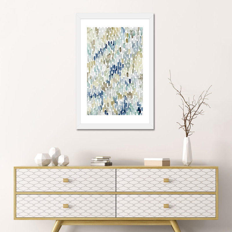 «River Wavelet I» par Grace Popp - reproduction d'art, H 24 po x l 16 po x P 1 po, Papier encadré blanc, Blanc