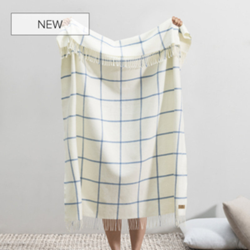 Lexington Plaid Throw, Blue Denim