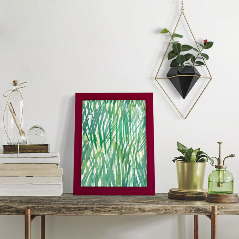 Just Grass I - imprimé, Papier encadré rouge, H 11 po x l 9 po x P 1 po