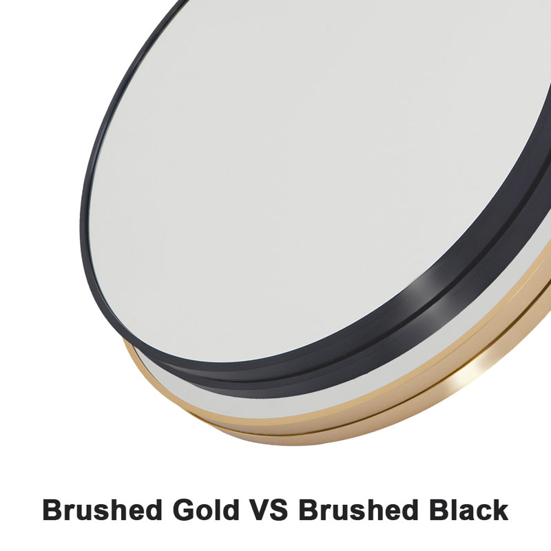 Aluminium Framed Wall Mounted Mirror, Black, 28" x 28"